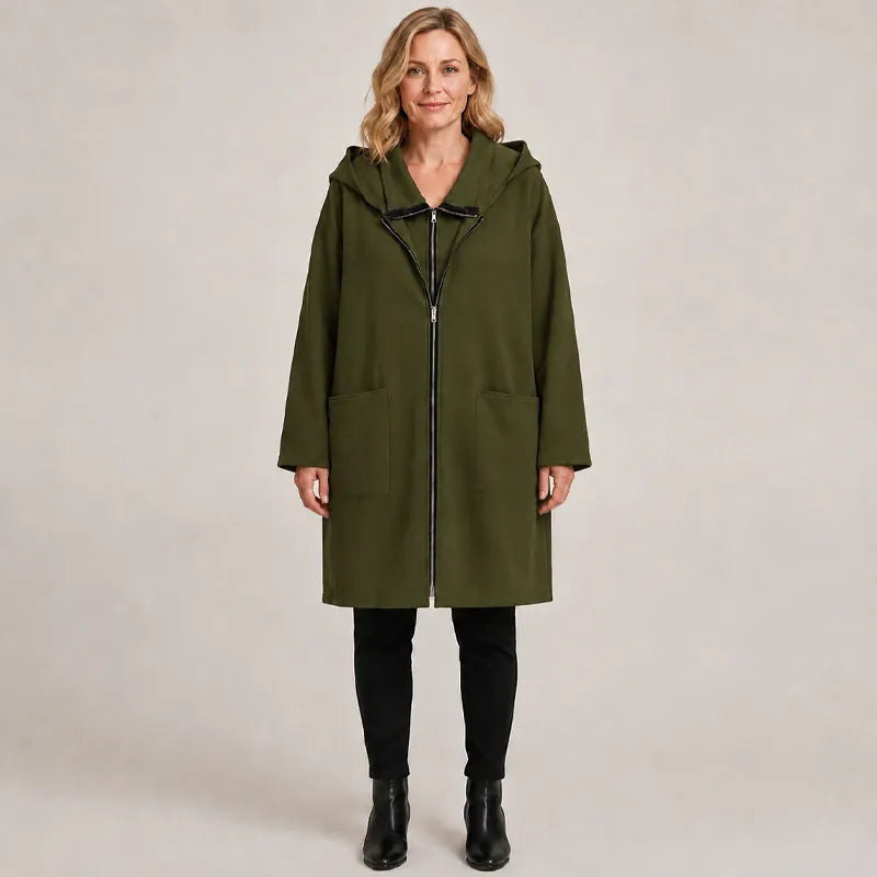 Vittoria | Veste longue à capuchon et double fermeture éclair