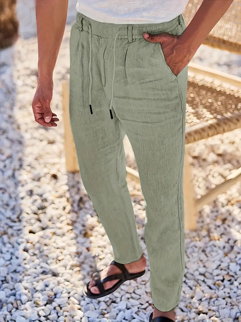 Tito | Pantalon large en lin avec cordon