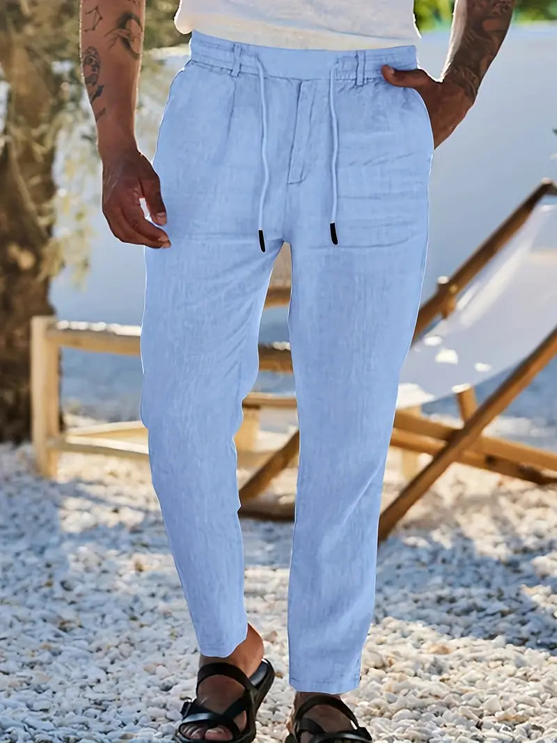 Tito | Pantalon large en lin avec cordon