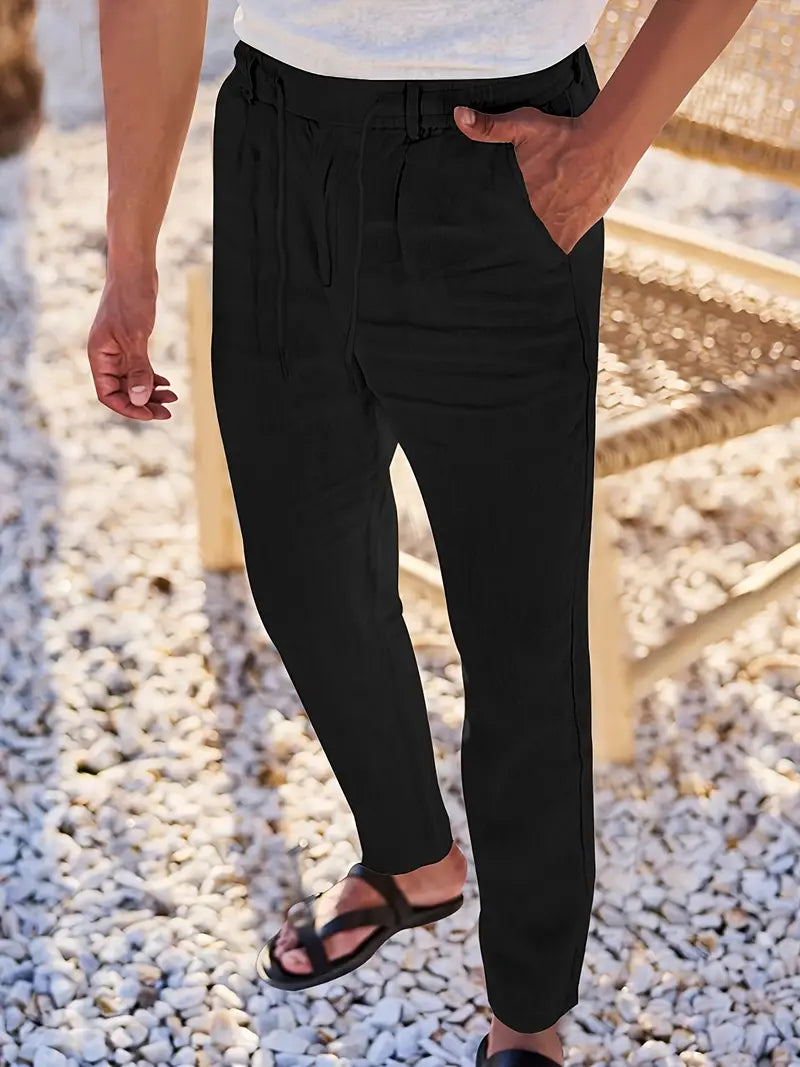 Tito | Pantalon large en lin avec cordon