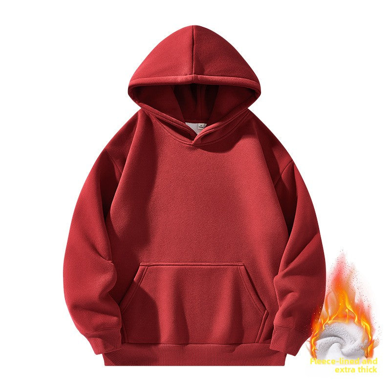 Chandail à capuchon épais doublé molleton pour homme et femme
