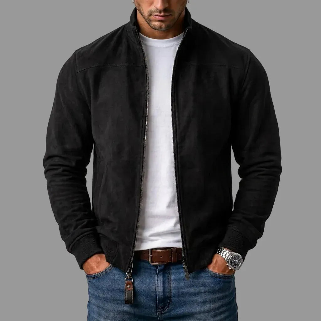 Davide | Blouson aviateur en suède