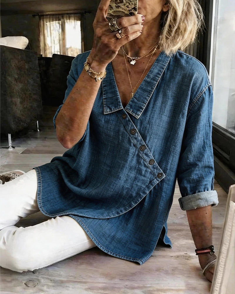 Veronica | Chemise en denim boutonnée
