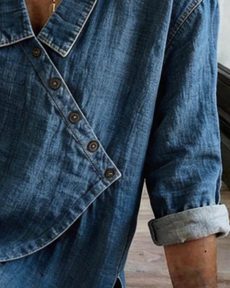 Veronica | Chemise en denim boutonnée