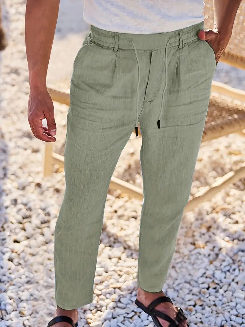 Tito | Pantalon large en lin avec cordon