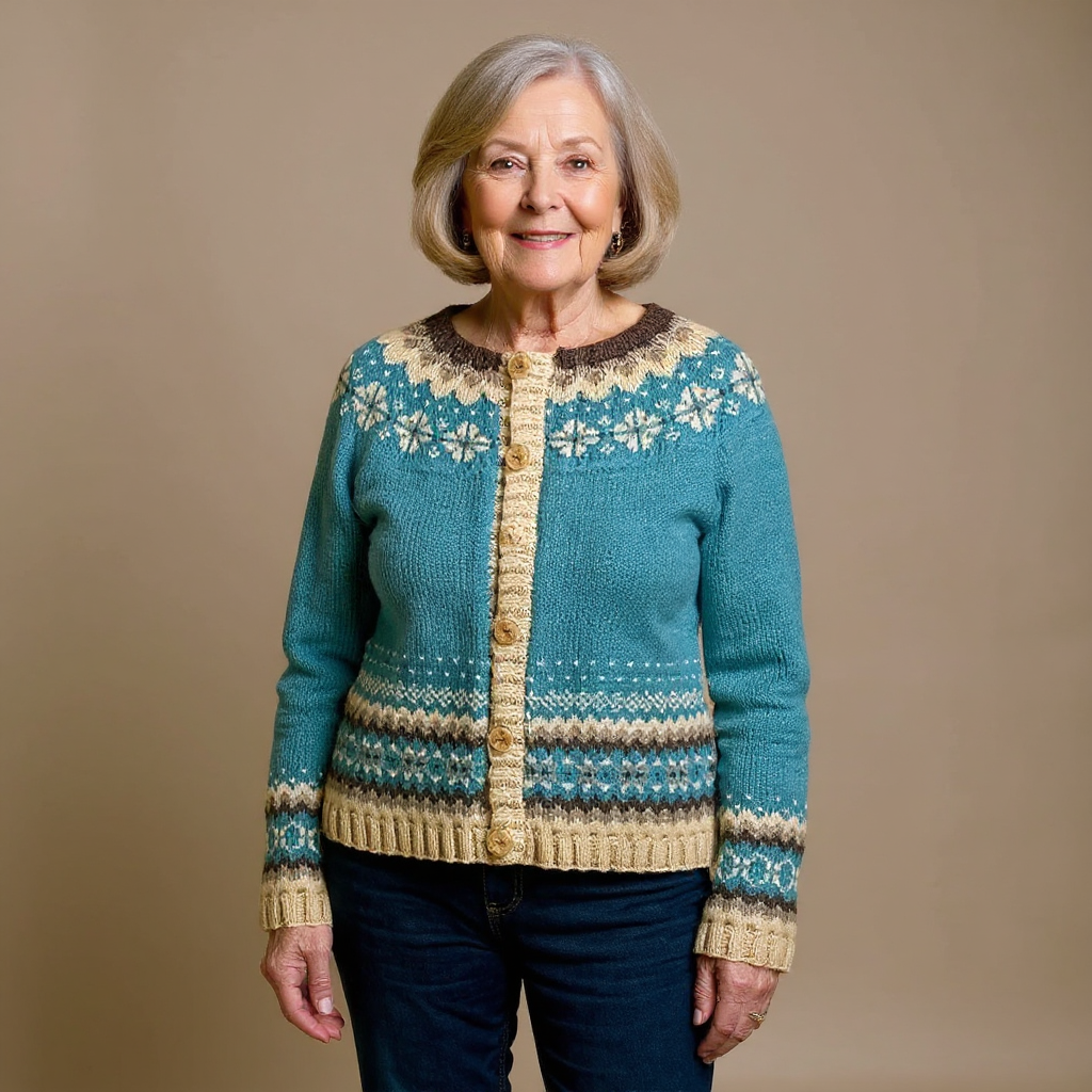 Charlotte | Veste sans manches en tricot nordique à boutons