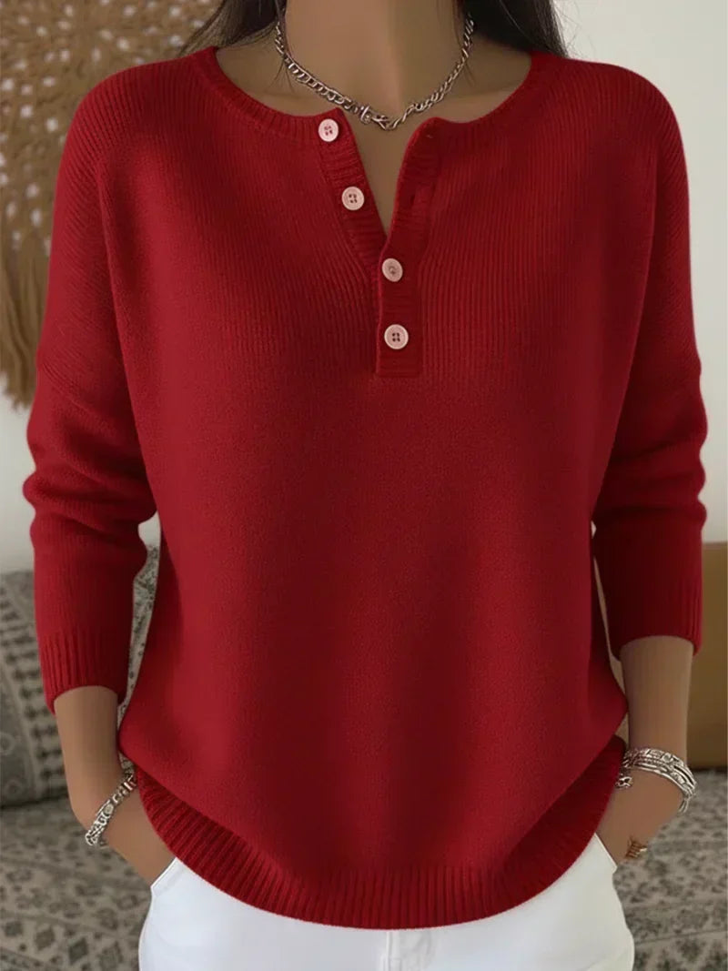 Beatriz | Chandail en tricot à boutons Henley
