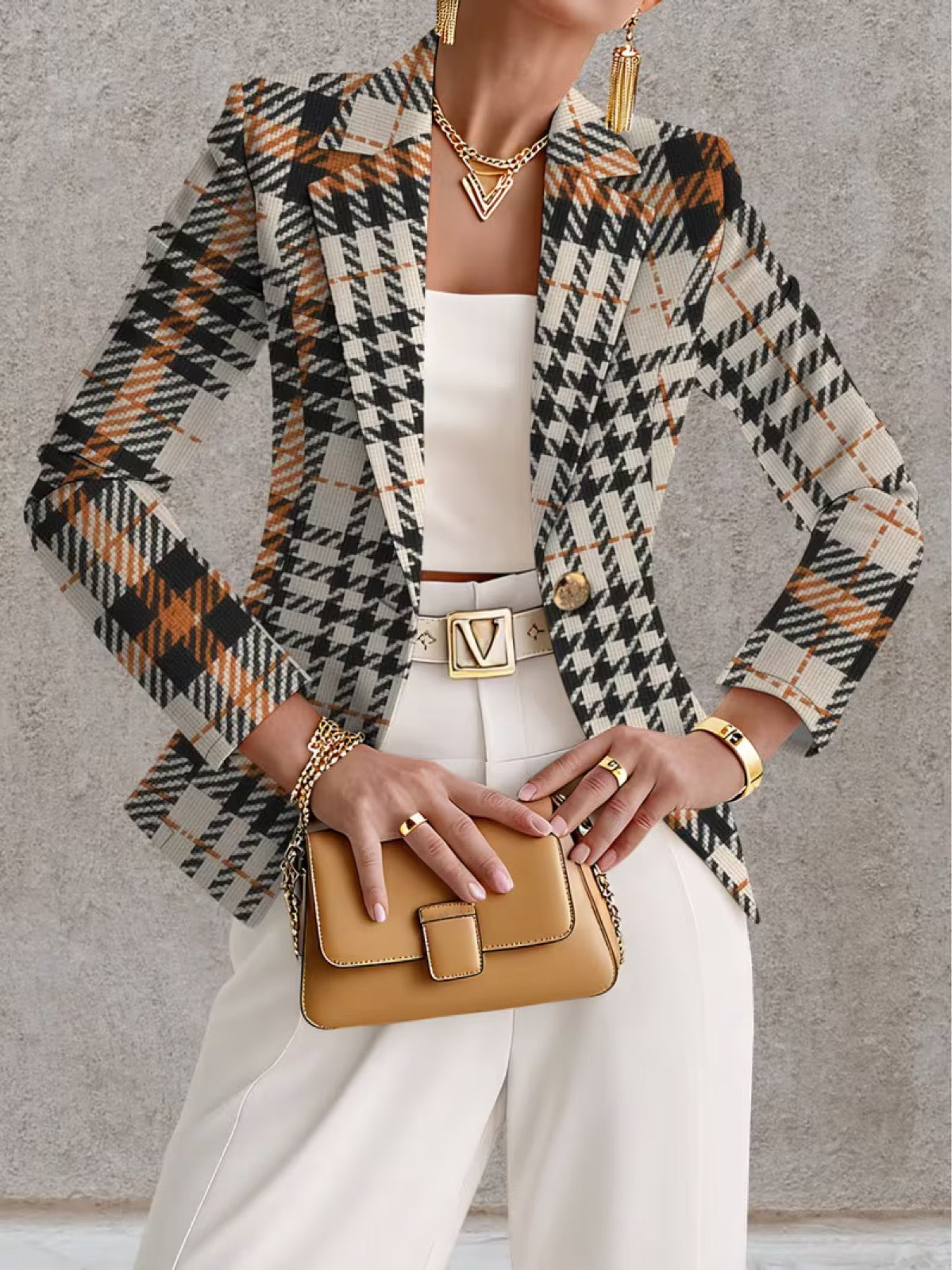 Ghislaine™ | Blazer pied-de-poule