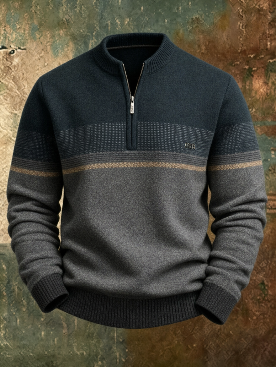 Warren™ | Chandail demi-zip en laine haut de gamme