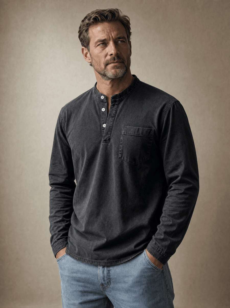 Fulvio | Henley à manches longues avec poche
