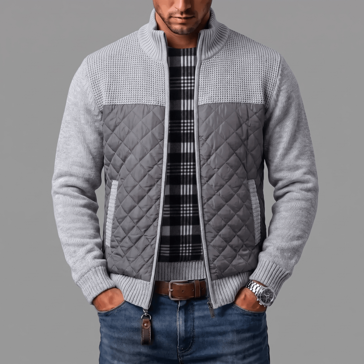 Laurent | Veste en tricot matelassée