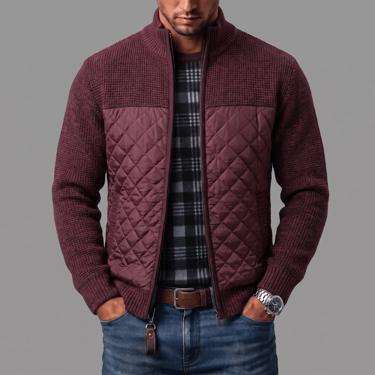 Laurent | Veste en tricot matelassée