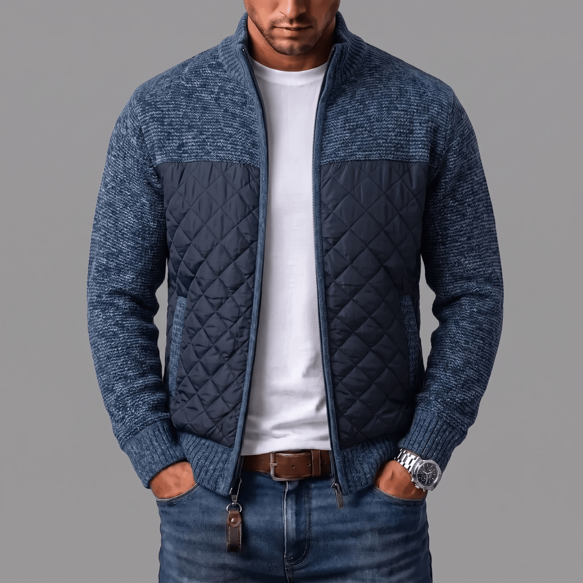 Laurent | Veste en tricot matelassée