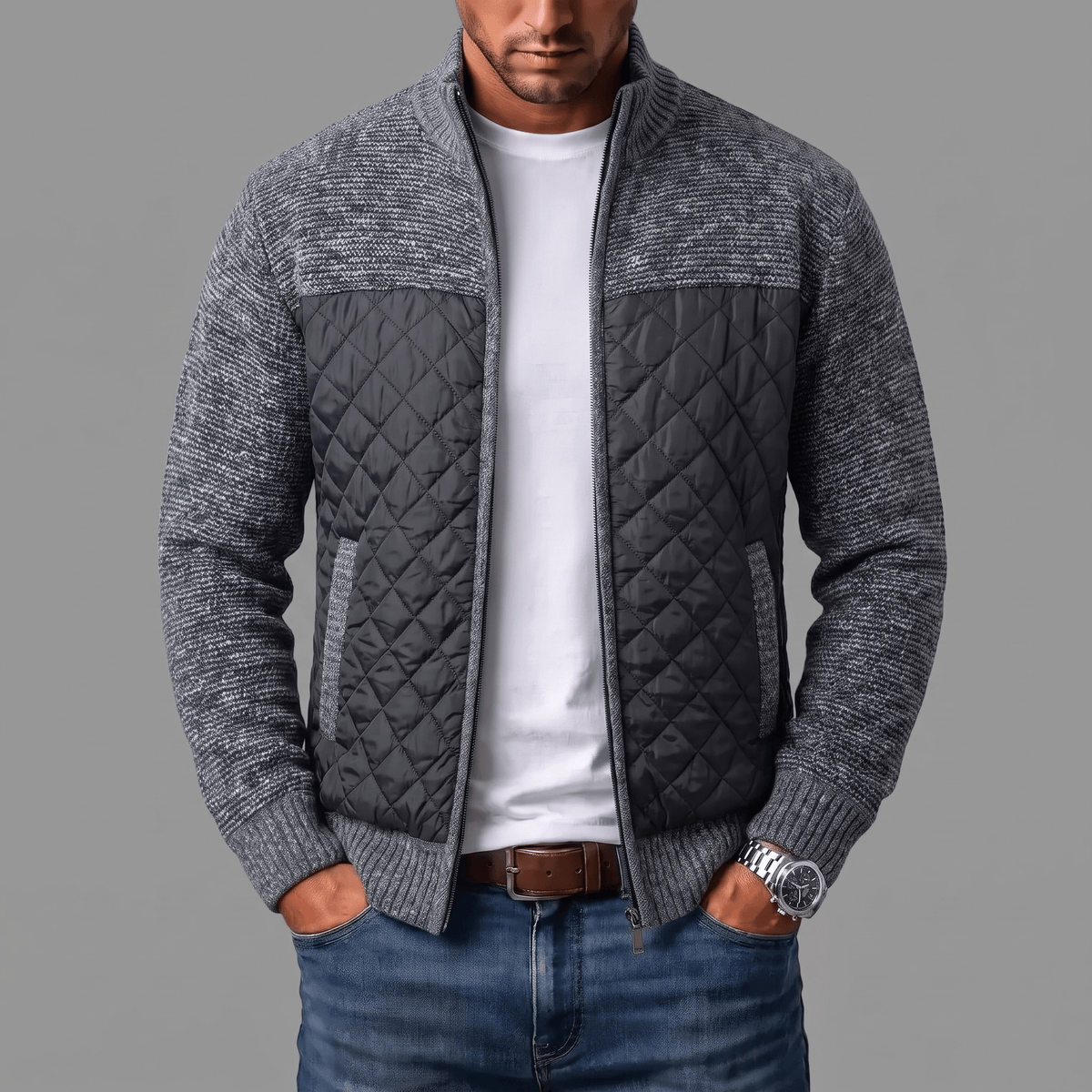 Laurent | Veste en tricot matelassée