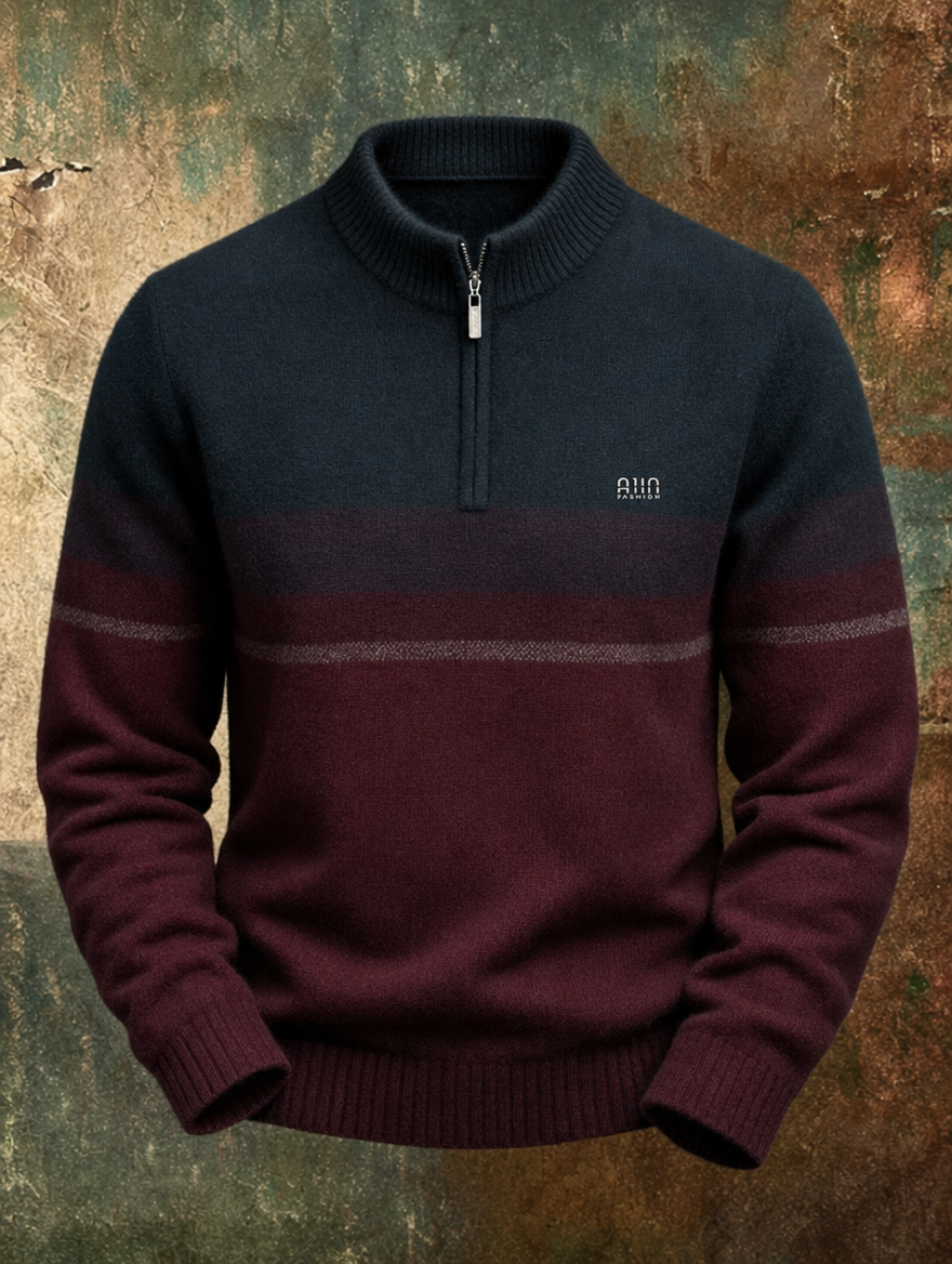 Warren™ | Chandail demi-zip en laine haut de gamme