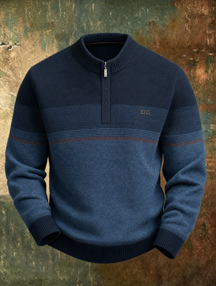 Warren™ | Chandail demi-zip en laine haut de gamme