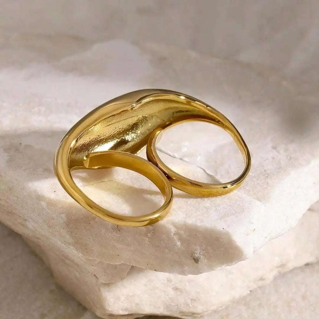 Bague Double dorée intemporelle