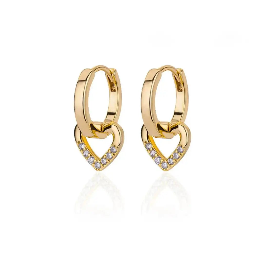 Boucles d'oreilles Cœur ajouré zircone