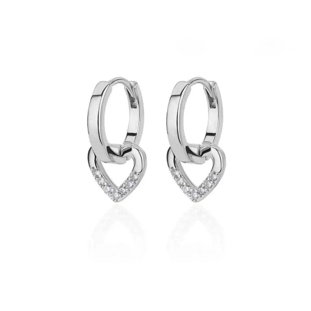 Boucles d'oreilles Cœur ajouré zircone