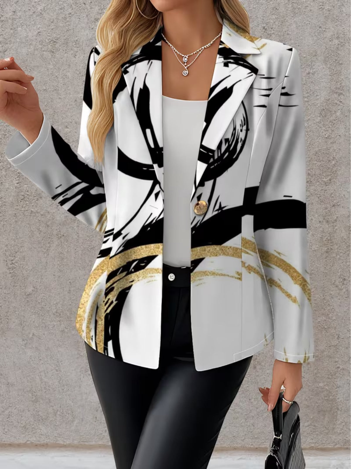 Noemine™ | Blazer coups de pinceau abstraits