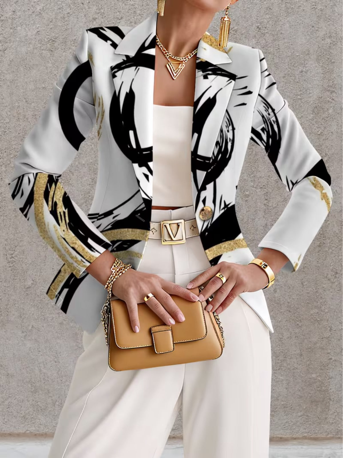Noemine™ | Blazer coups de pinceau abstraits