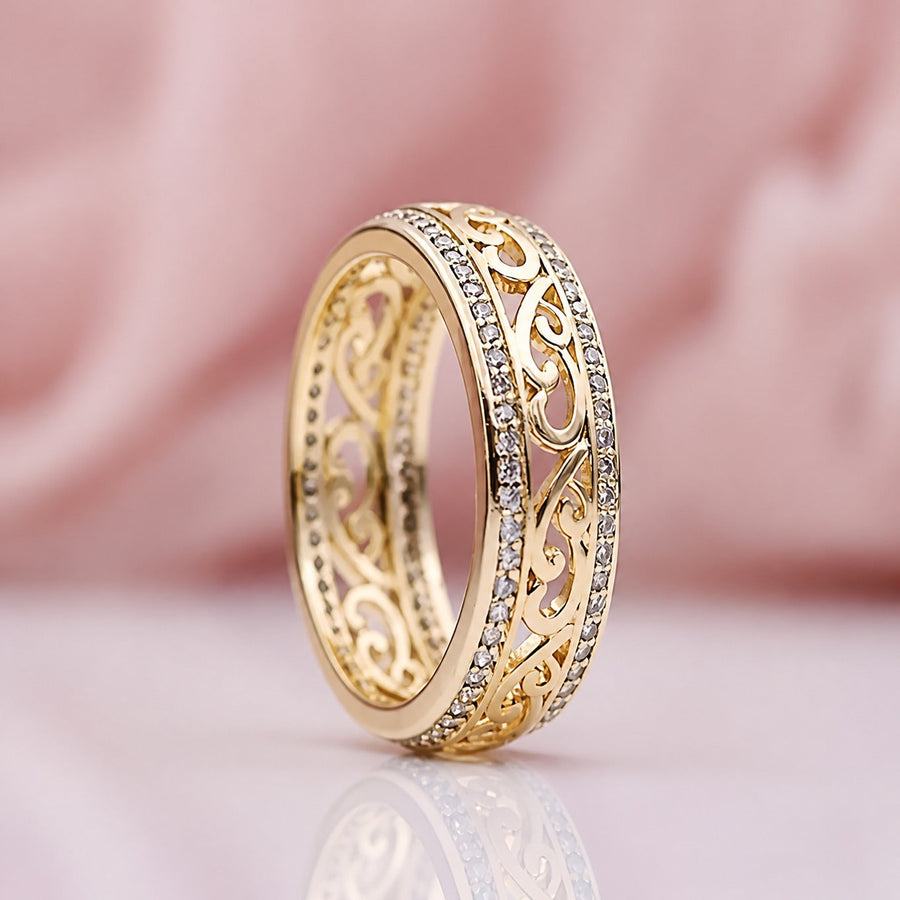 Bague sculpturale dorée