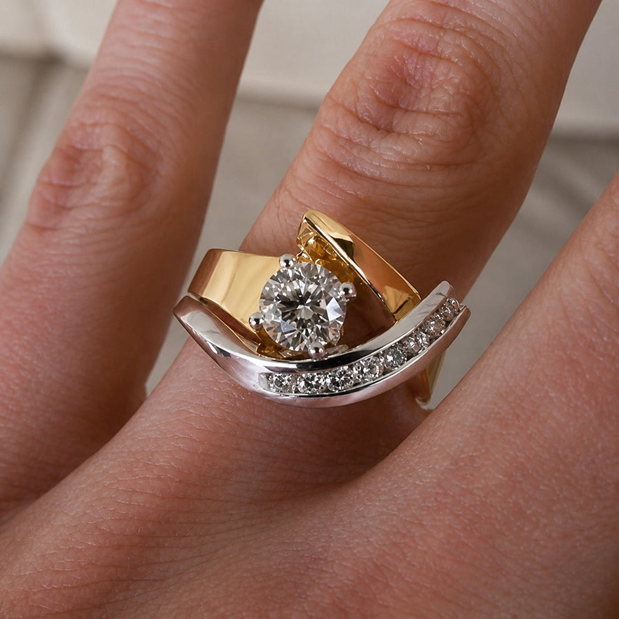 Bague bicolore artistique