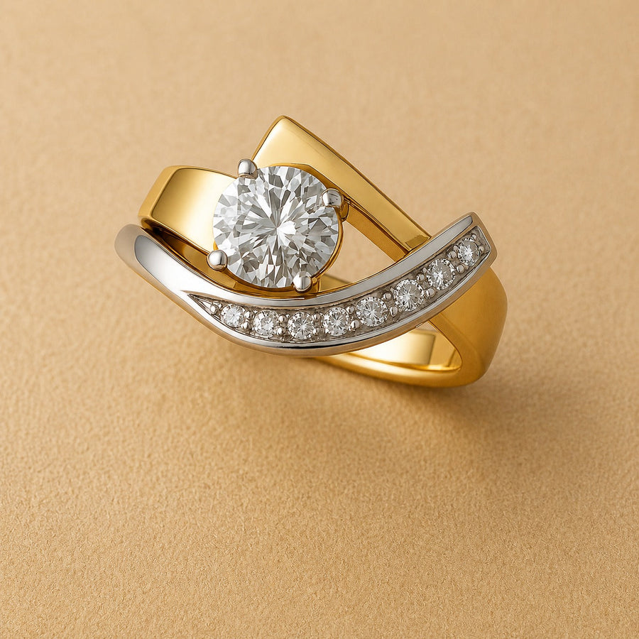 Bague bicolore artistique