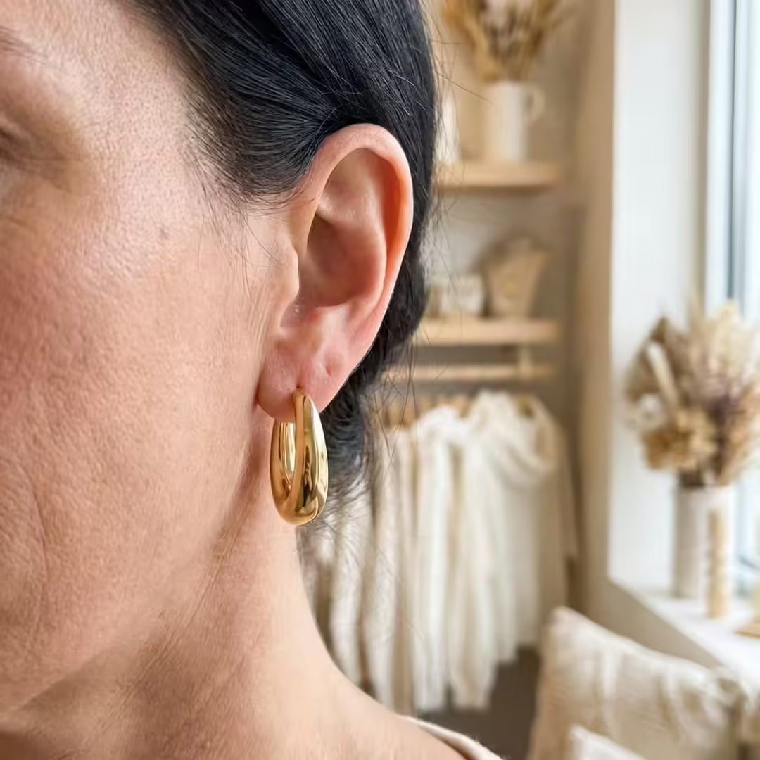 Boucles d'oreilles anneaux Dorés classiques