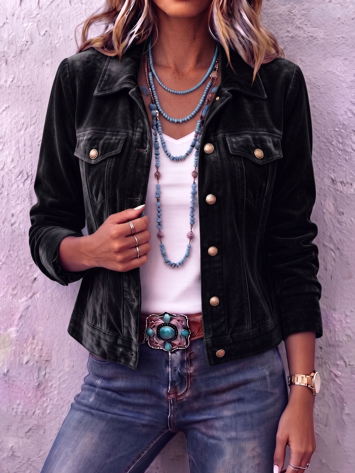 Dianne | Veste en velours d'inspiration bohème vintage