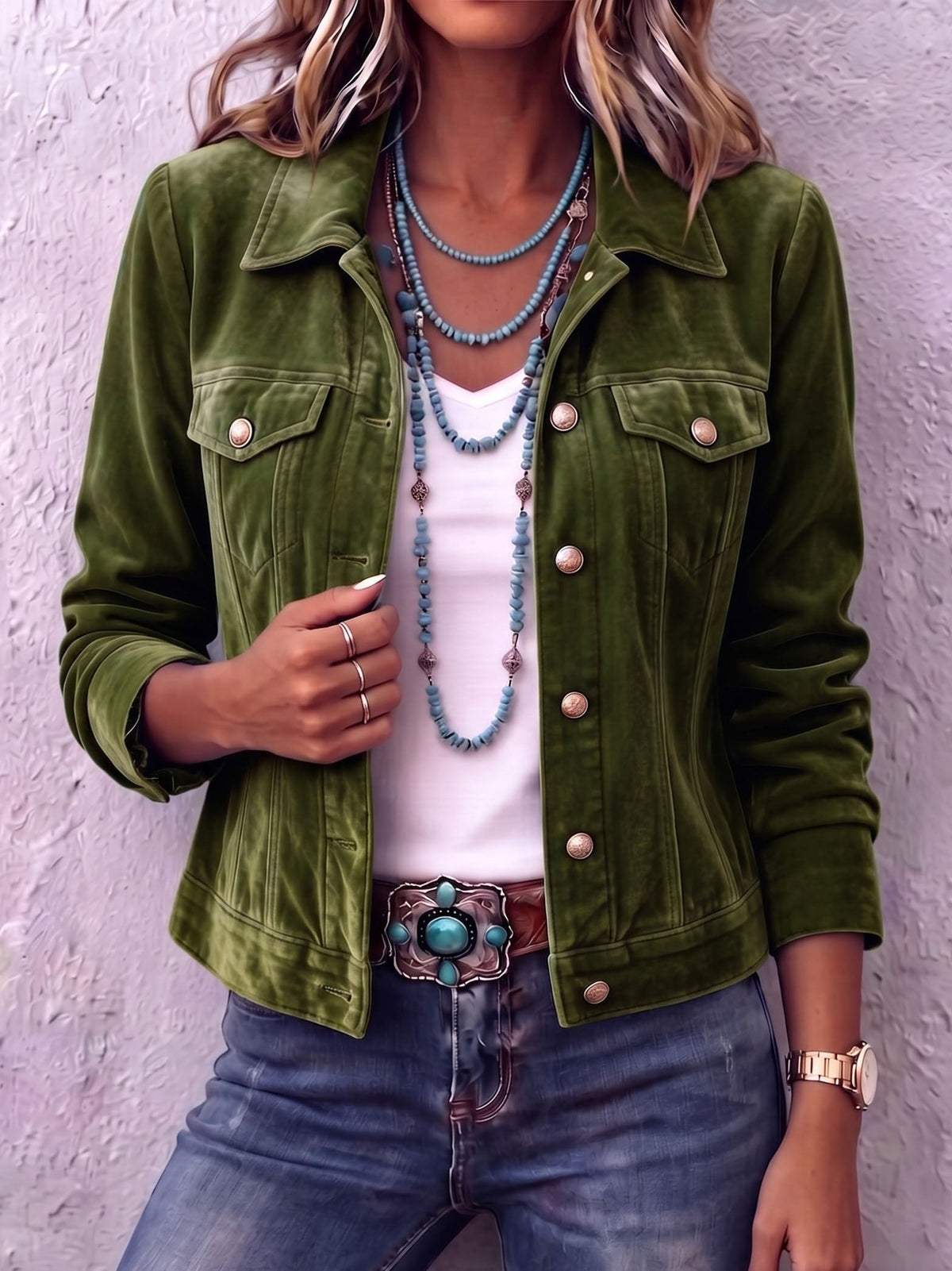 Dianne | Veste en velours d'inspiration bohème vintage