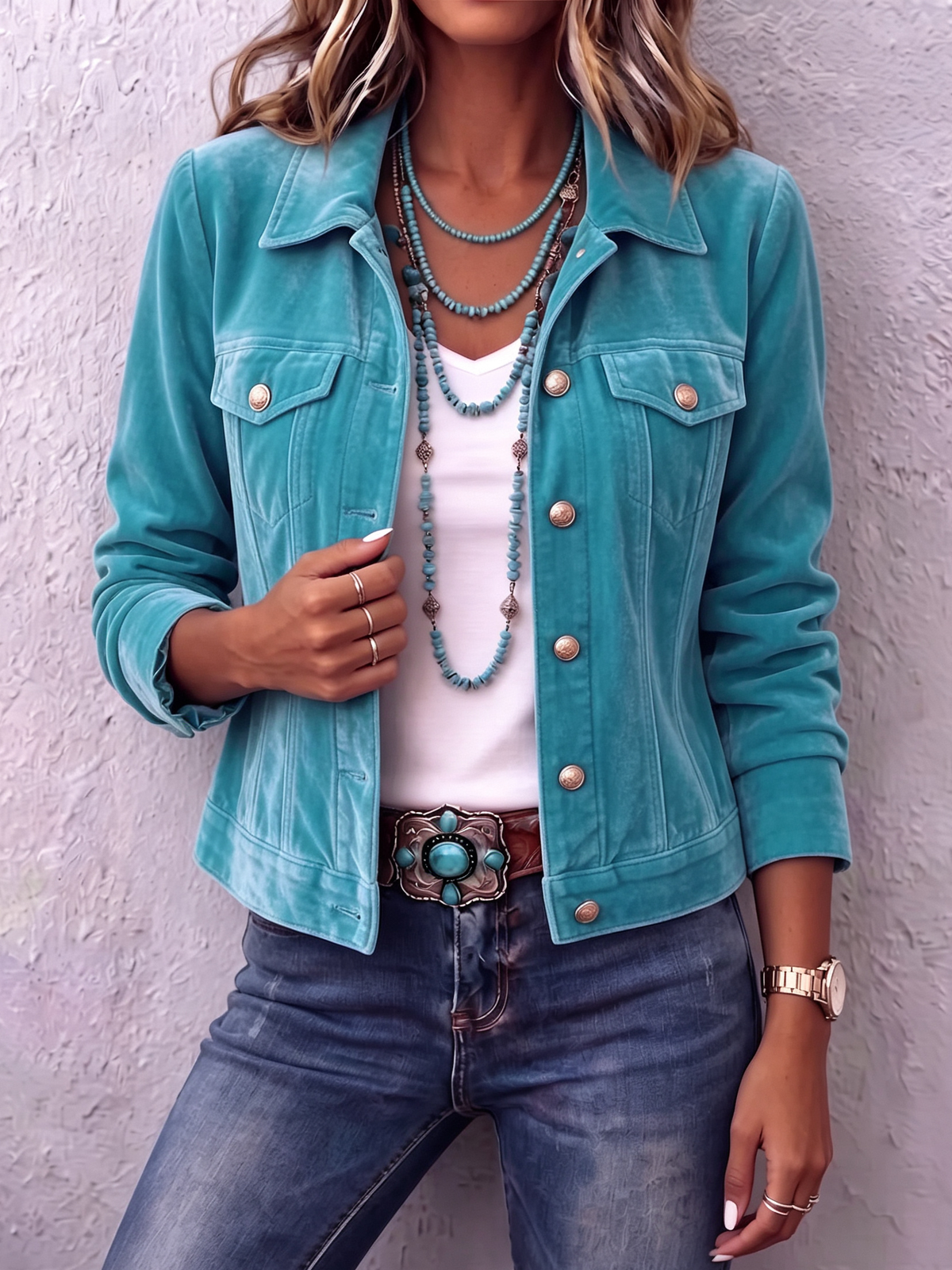 Dianne | Veste en velours d'inspiration bohème vintage