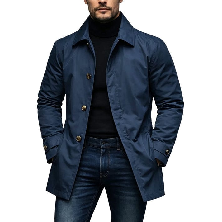Marcello | Manteau à boutonnage simple en gabardine