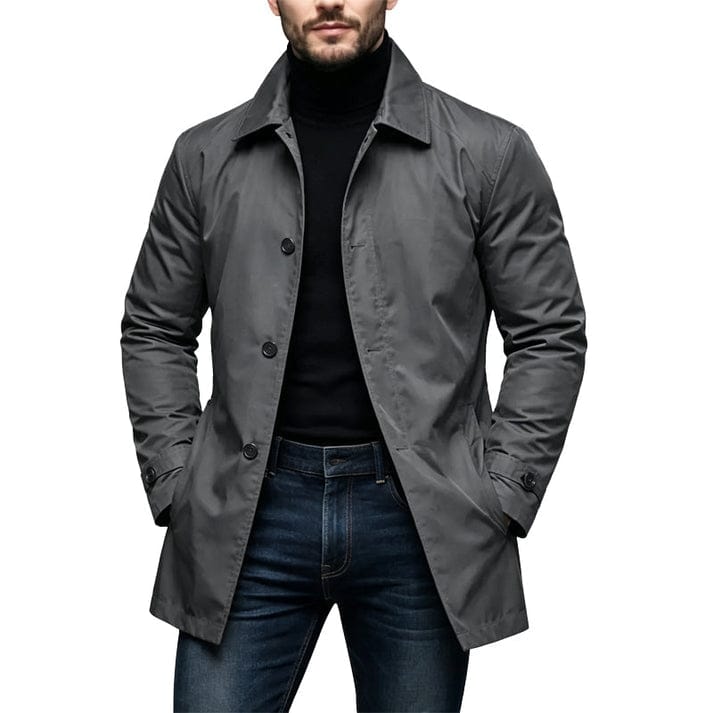 Marcello | Manteau à boutonnage simple en gabardine